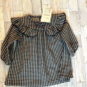 NEW Zara Black and White Checkered Baby Girl Dress 9-12 Months